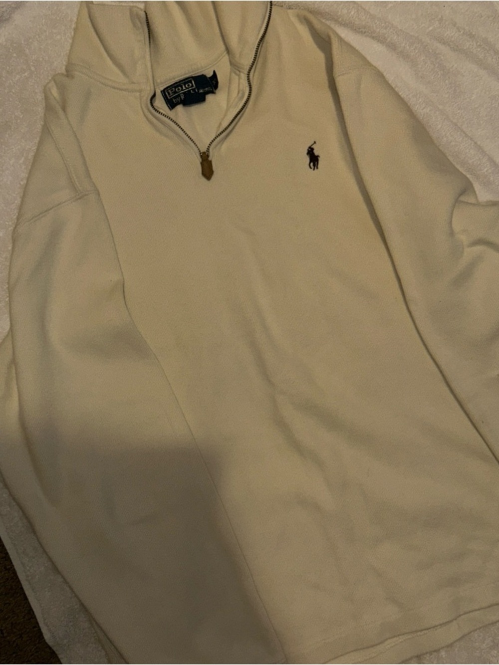 Polo by Ralph Lauren Ivory Quarter-Zip Sweater